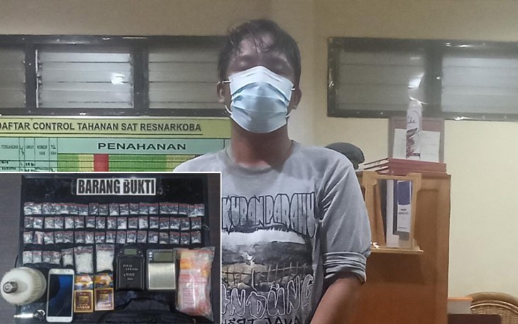 Tersangka dan barang bukti saat diamankan