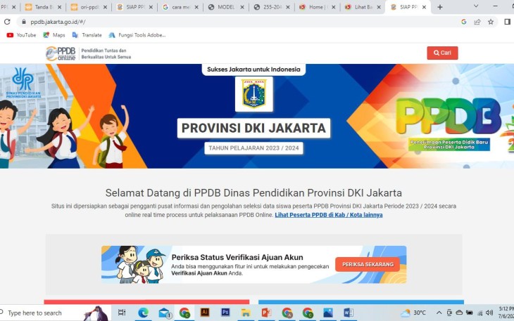 Ilustrasi Portal PPDB https://ppdb.jakarta.go.id/#/
