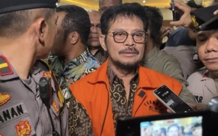 SYL usai pemeriksaan di Bareskrim Polri, Jakarta, Rabu (29/11/23).