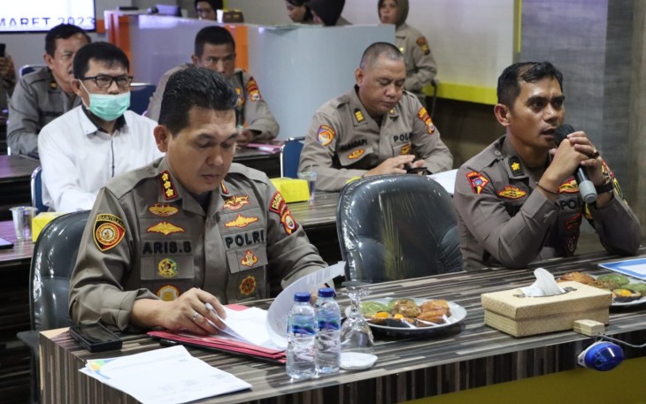 Kapolresta Bengkulu Pimpin Kegiatan Anev GKTM dan Kasus Menonjol Polresta Bengkulu dan Polsek Jajaran
