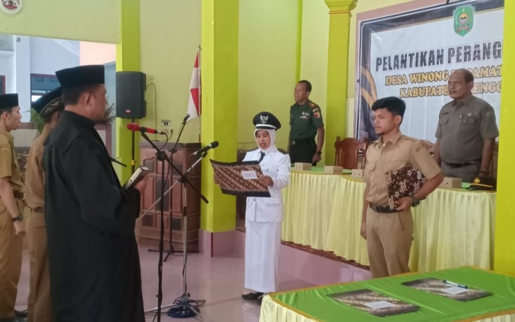 Danramil 0806/09 Tugu Memberikan Dukungan Penuh untuk Pelantikan Pejabat Desa Winong