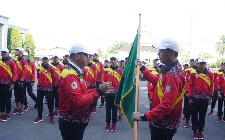 Gubernur Rohidin Lepas Keberangkatan Kontingen POPNAS XVI Bengkulu 2023