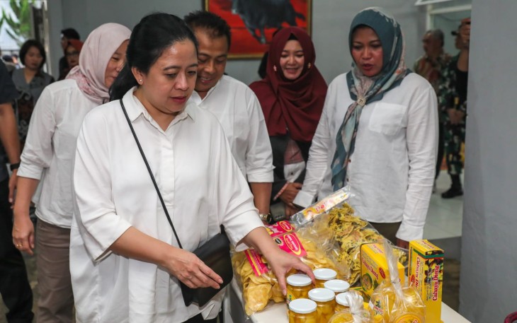 Puan saat datang ke Carica Cahaya Dieng, Wonosobo, Sabtu (26/8/2023). 