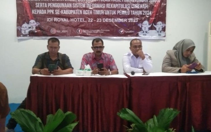 KIP Aceh Timur Gelar Bimtek untuk PPK se Kabupaten Aceh Timur 