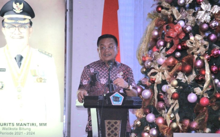 Walikota Bitung saat memberikan sambutan
