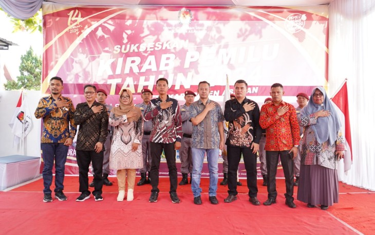 Bupati Asahan Ikuti Rangkaian Kirab Pemilu Tahun 2024
