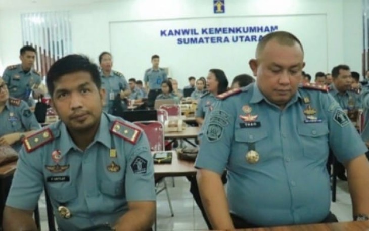 Kepala Lapas Binjai Theo Adrianus dan Kepala Unit Pelaksana Teknis (UPT) di Jajaran Kantor Wilayah bertempat di Lt.V Aula Soepomo Hadiri Analisa Kebutuhan Sarpras dan Ankabut Anggaran Tahun 2025 
