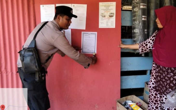 Polsek Padang Bolak Tempel Maklumat Kapolres Tapsel