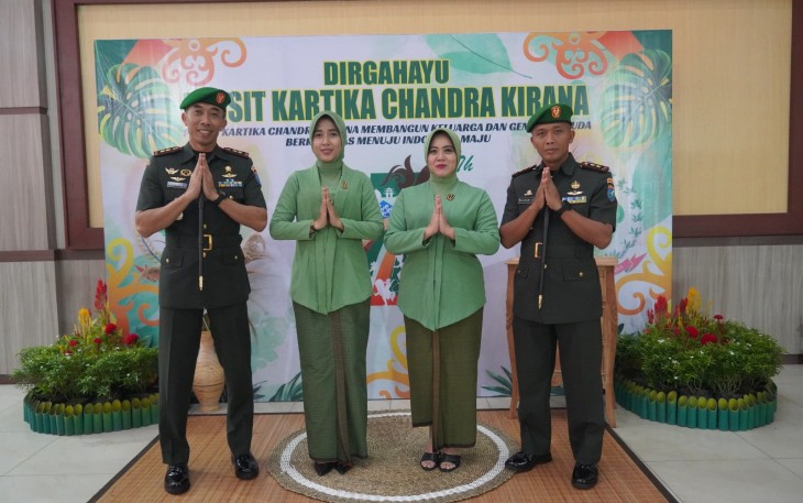 Dandim Palangka Raya Bersama Ketua Persit KCK Cabang XLII Hadiri Peringatan HUT Persit KCK Ke 77