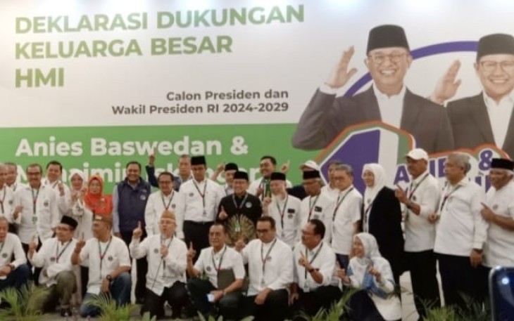 Keluarga Besar HMI saat deklarasi Dukungan AMIN di Pilpres 2024