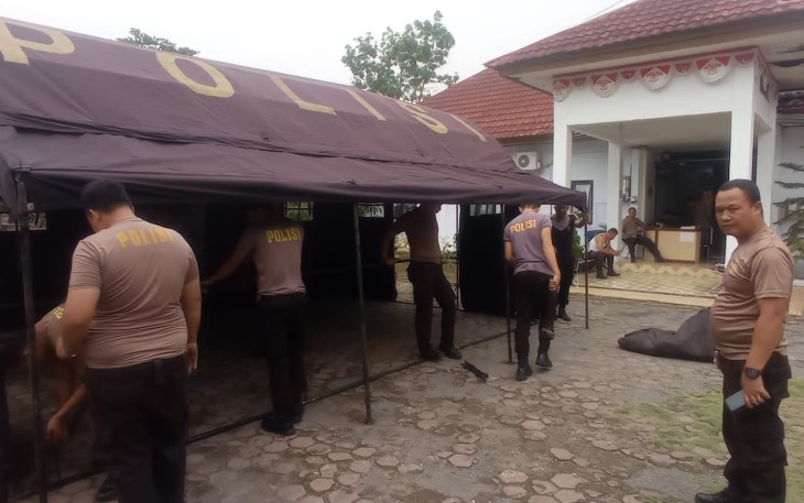 Polres Kepahiang Dirikan Tenda Jaga Kantor KPU