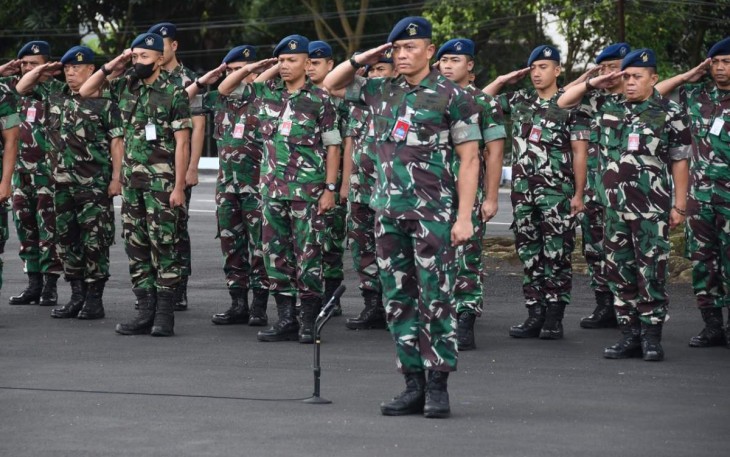 Upacara bendera prajurit Koharmatau 