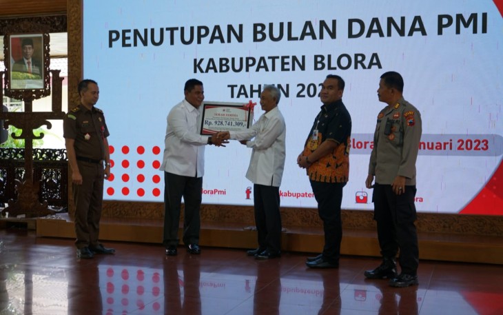 Acara penutupan bulan dana PMI kabupaten Blora tahun 2022 di rumah dinas Bupati Blora.