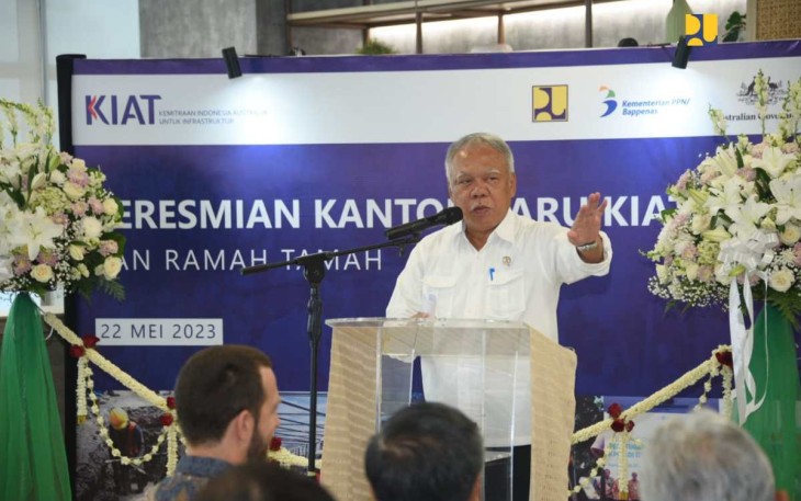Menteri Basuki saat peresmian kantor KIAT di Jakarta, Senin (22/5)
