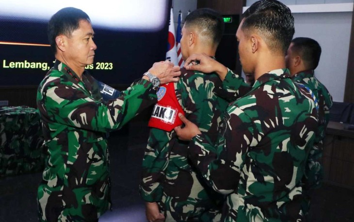 Danseskoau Marsda TNI Elianto Susetio buka Latihan Pra PKB Opsgab Pasis Seskoau Angkatan 60 di Lembang, Senin (7/8)