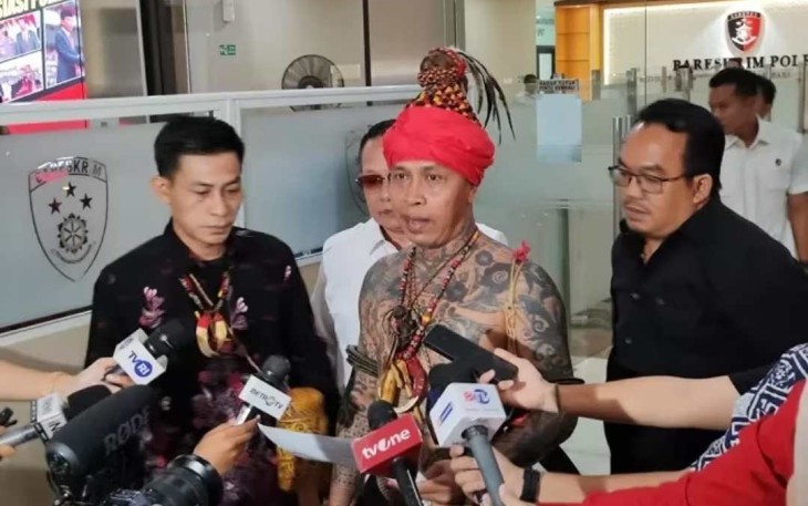 Panglima Jilah Agustinus saat memberikan keterangan pers di Jakarta, Rabu (9/8)