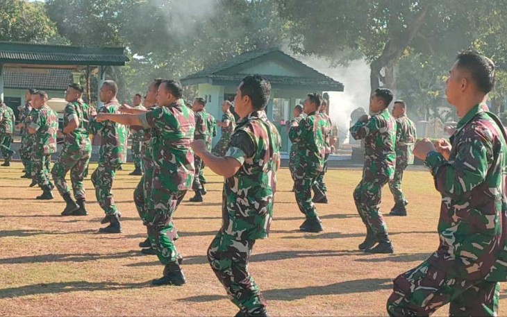 Senam Kesegaran Jasmani Prajurit Kodim 0801/Pacitan, Jum'at (22/9)