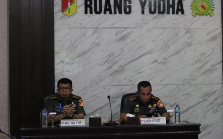 Dandim 1310/Bitung Sambut Kunjungan Tim Wasrik Current Audit Itdam XIII/Merdeka 