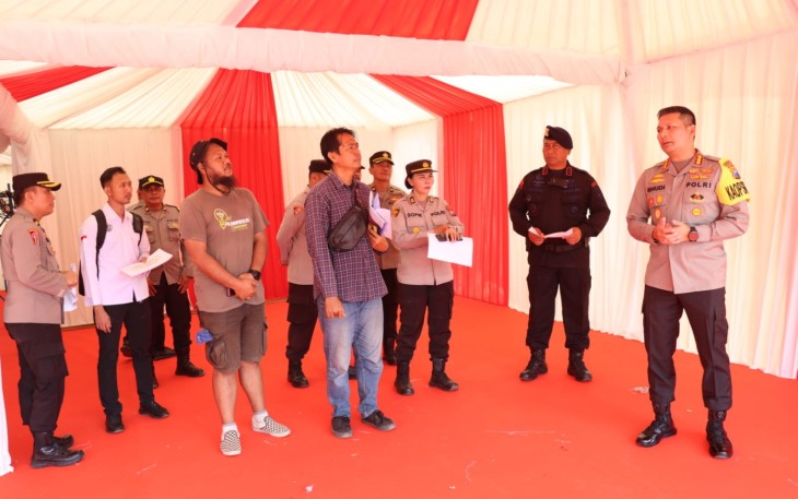 Pemeriksaan lokasi jelang pelaksanaan Bakti Kesehatan Akabri 91 di Malang Kota, Jum'at (20/10)
