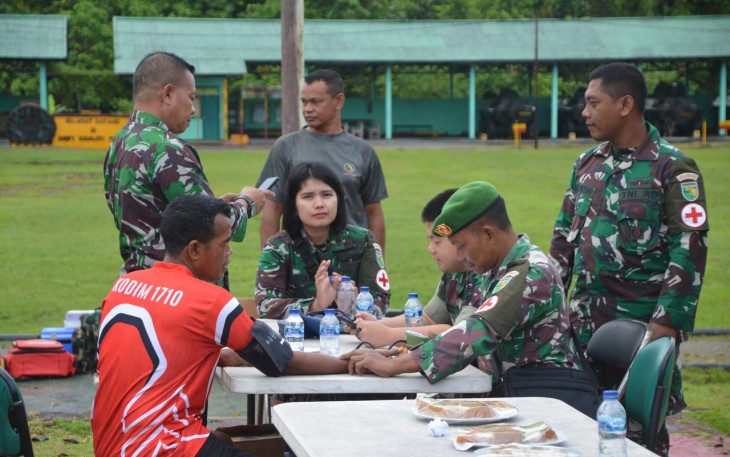 Kodim 1710/Mimika Gelar Tes Kesegaran Jasmani Periodik II