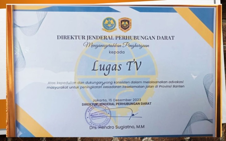 Penghargaan dari Dirjen Perhubungan Darat