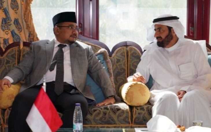 Menag Yaqut Cholil Qoumas bertemu dengan Menteri Haji dan Umrah Arab Saudi Tawfiq F Al Rabiah.