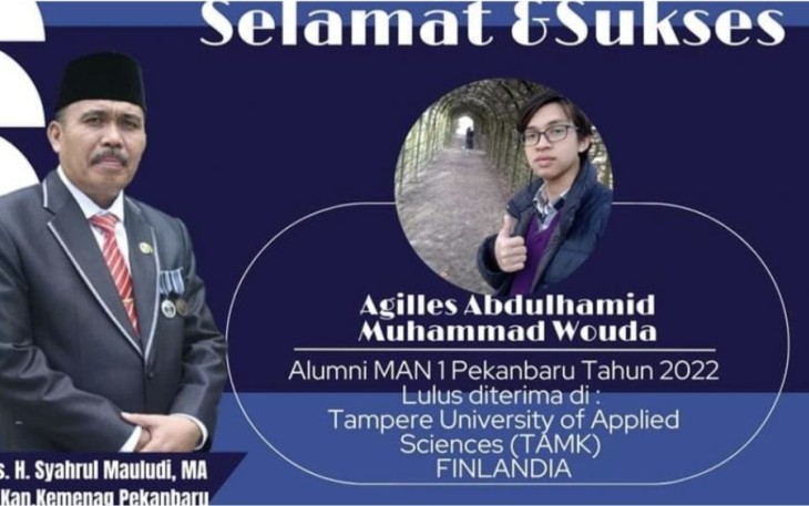 Aggiles Abdulhamid Muhammad Wouda, siswa MAN 1 Pekanbaru