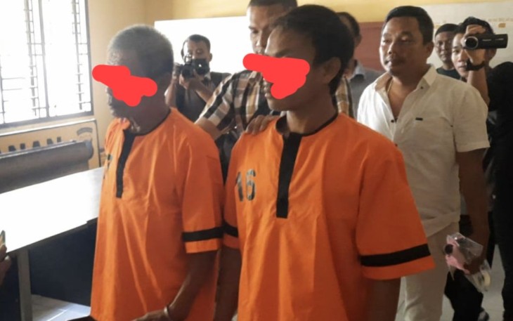 Pelaku pembacokan saat di ciduk polisi