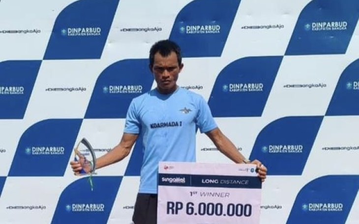 Kopda Hari Rohman raih medali emas event Sungailiat Triathlon 2023