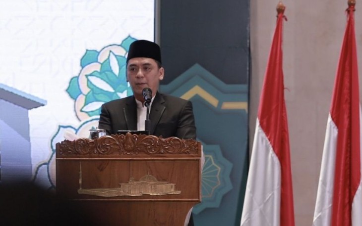 Wamenag Saiful Rahmat Dasuki dalam Gebyar Tahun Baru Hijriah 1445 H di Masjid Istiqlal Jakarta, Rabu (19/7) 