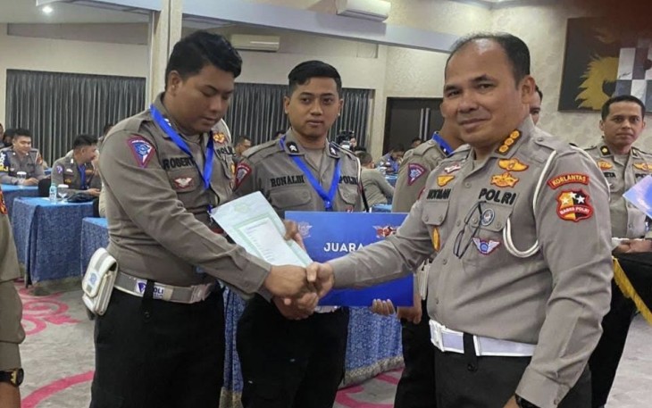 Briptu Robert personel Polres Sumenep meraih Juara II IRSMS Korlantas Polri 2023