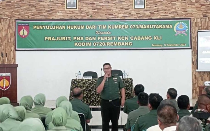 Penyuluhan hukum Prajurit Kodim 0720/Rembang, Selasa (12/9)