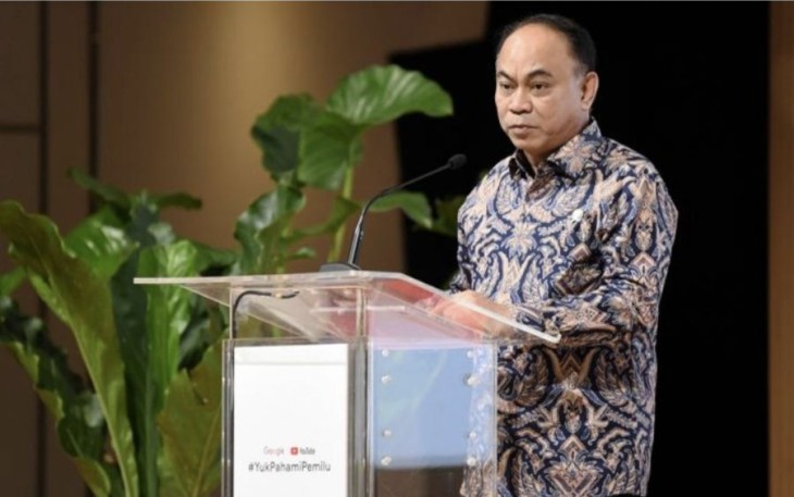Menkominfo Budi Arie Setiadi saat forum #YukFahamiPemilu-Google Indonesia di Thamrin Nine Jakarta, Rabu (20/9)