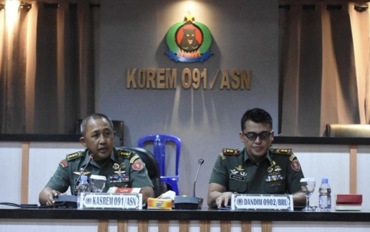Dandim 0902/Berau Letkol Inf Dony Fatra saat pemaparan kesiapan TMMD ke 118, Kamis (21/9)