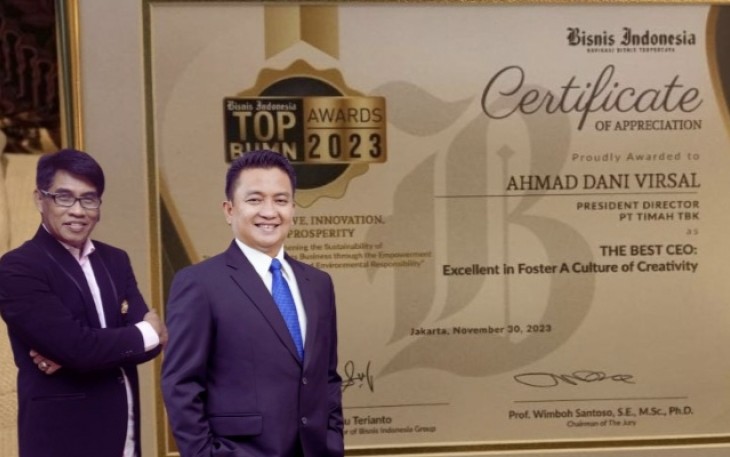 Ketum DPP PJS Mahmud Marhaba bersama Dirut PT Timah Tbk Ahmad Dani Virsal