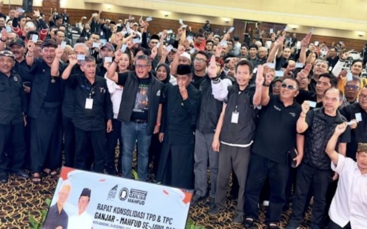 TPD Ganjar Pranowo-Mahfud MD Jawa Barat saat rakor di Hotel Horison, Kota Bandung, Minggu (24/12)