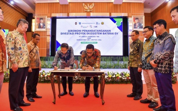 Penandatanganan kerja sama PT Aneka Tambang Tbk dengan Hongkong CBL Limited 