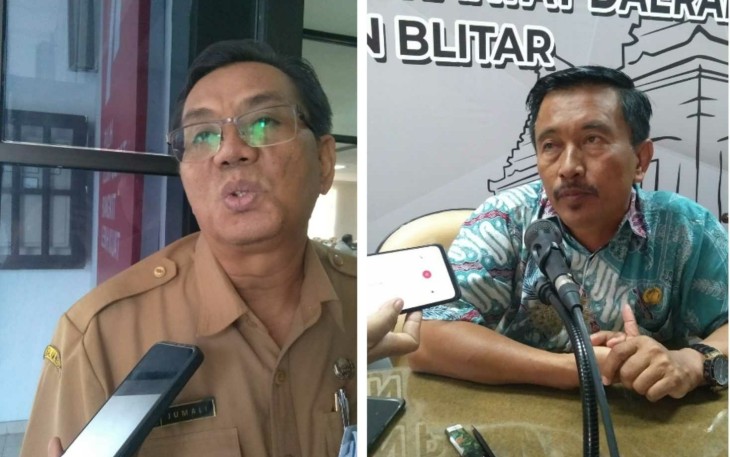 Kepala Bappeda Kabupaten Blitar Jumali (kiri), Wakil Ketua DPRD Kabupaten Blitar Mujib (kanan). (foto : Faisal NR / Klikwarta.com)