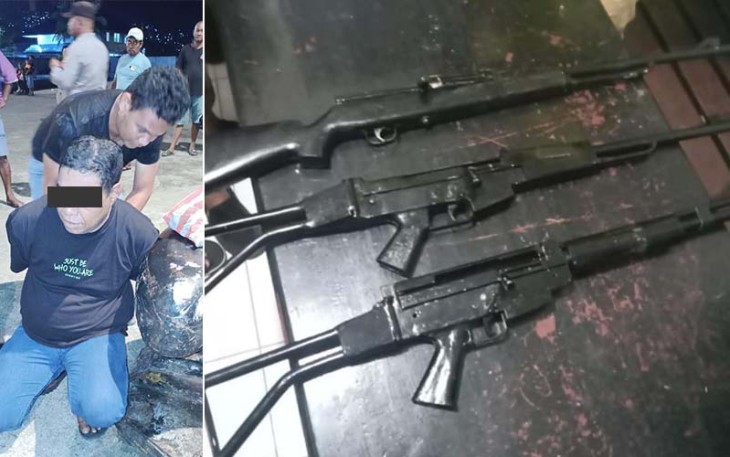 Tersangka dan barang bukti saat diamankan