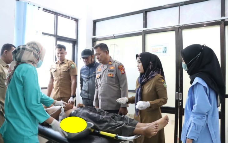 Korban saat di Puskesmas