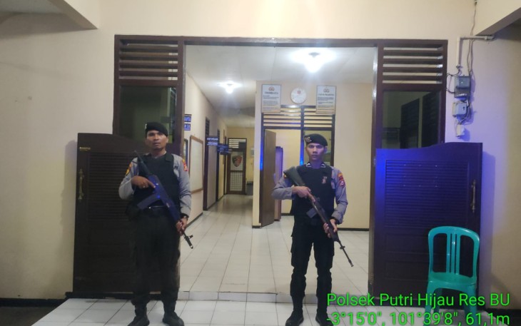 Antisipasi Kejahatan Terorisme, Polsek Putri Hijau Laksanakan Sispam Mako