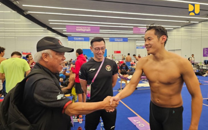 Menteri Basuki selaku Chef de Mission (CDM)/ Ketua Kontingen Asian Games 2023, Kamis (28/08/2023) di Olympic Sport Center, Hangzhou, China. 