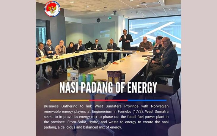 Wakil Gubernur Sumatra Barat, Audy Joinaldy memaparkan potensi dan peluang kerjasama sektor energi antara kedua belah pihak.