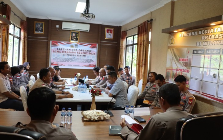 Polres Bintan Gelar Latihan Pra Operasi Bina Waspada Seligi 2023