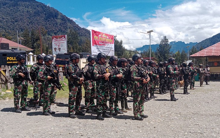  Apel Gelar Pasukan Kesiapsiagaan Kalender Kamtibmas Kabupaten Puncak Papua
