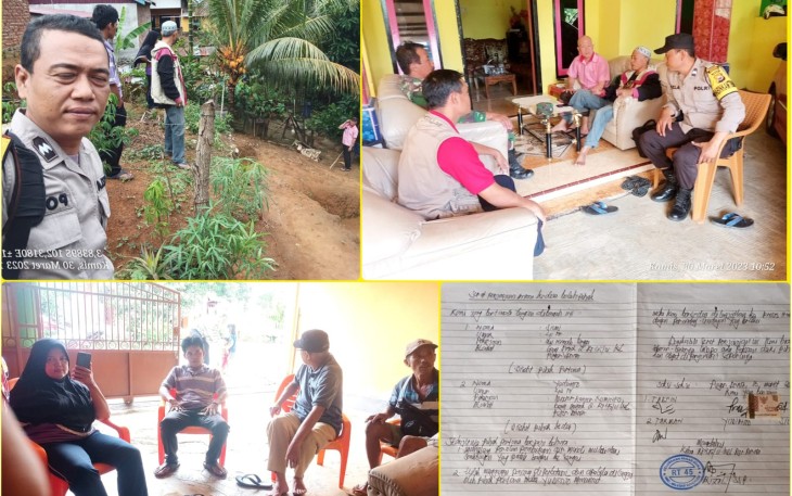  Bhabinkamtibmas Polsek Selebar Mediasi Dua Keluarga Bertikai Perkara Batas Tanah dan Limbah Keluarga
