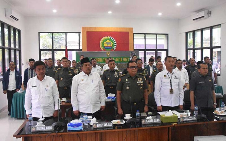 Korem 031/Wira Bima saat Ikuti Rapurna TMMD ke-44 Tahun 2023