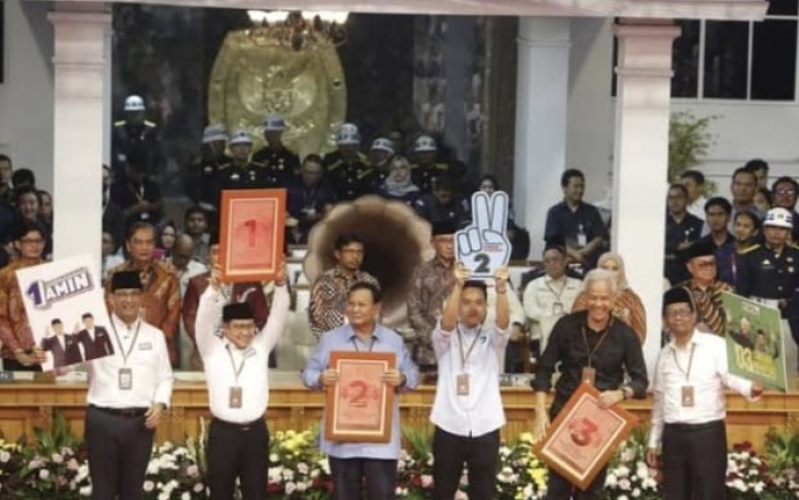 Anies-Cak Imin 1, Prabowo-Gibran 2, Ganjar-Mahfud 3
