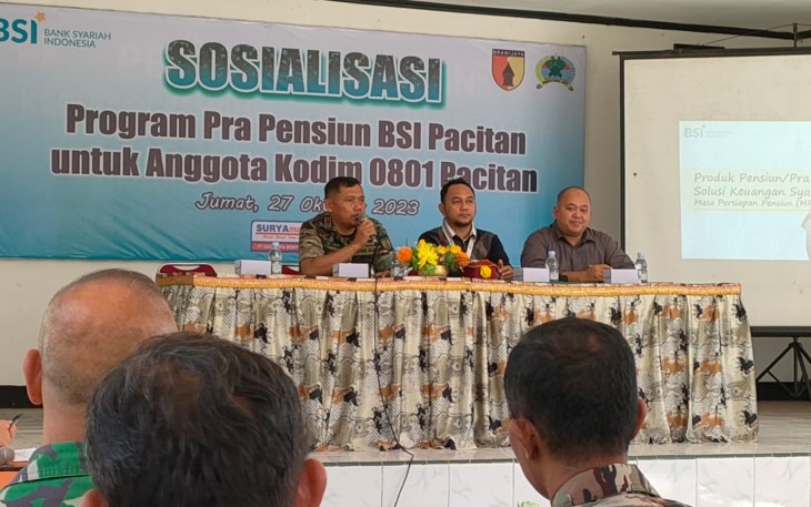 BSI Berikan Sosialisasi Pra Purna Tugas Bagi Prajurit dan PNS Kodim 0801/Pacitan