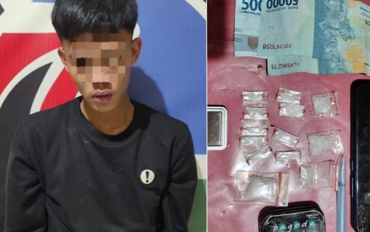 Tersangka dan barang bukti saat diamankan
